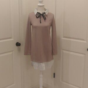 J.O.A just one answer tan sz sm shirt/sweater dress